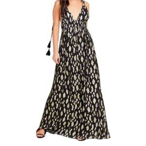 Altar'd State Black Gold Sleeveless Maxi Dress | NWT